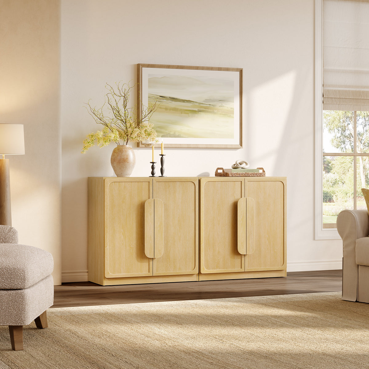 Arcus 2 Doors Sideboard Buffet Cabinet, 31.5Inch Wide