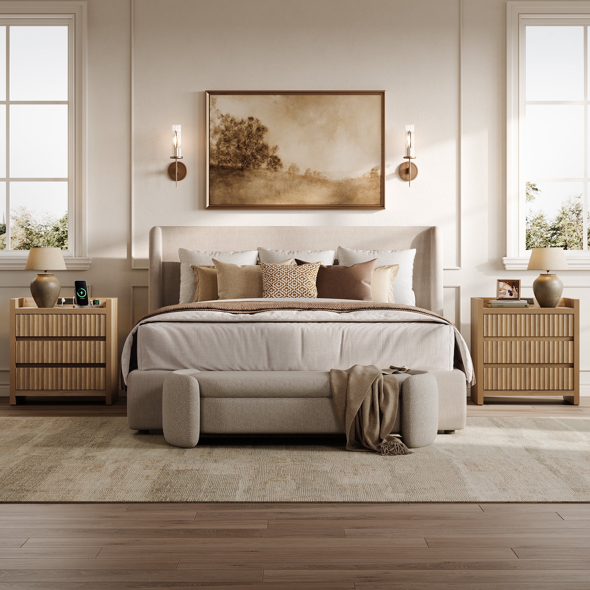 Prelude Large-Size Nightstand with Charger