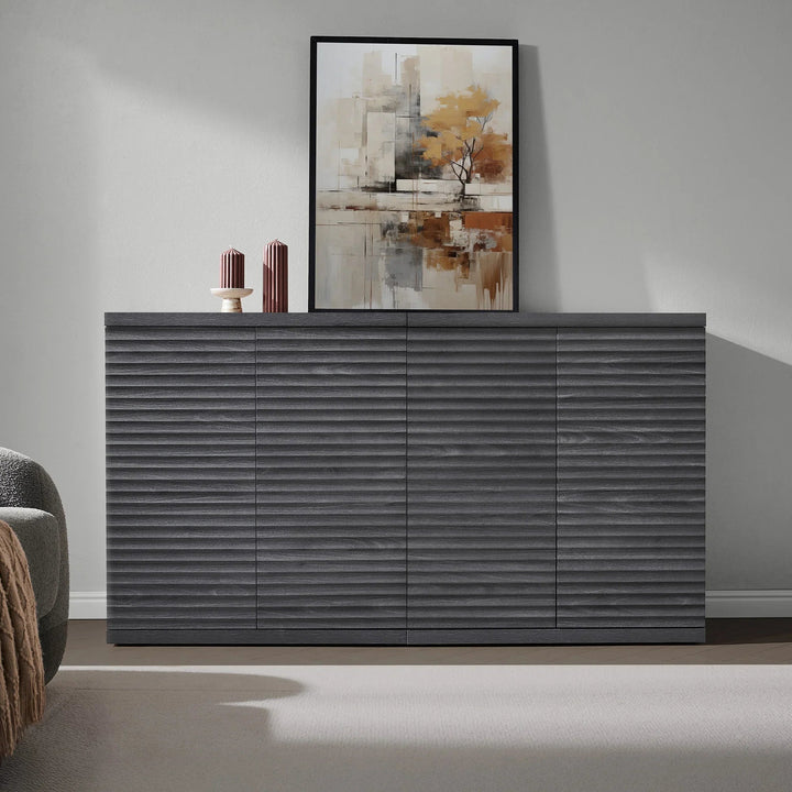 Stria Sideboard with 2 Doors for Dining Room, Set of 2