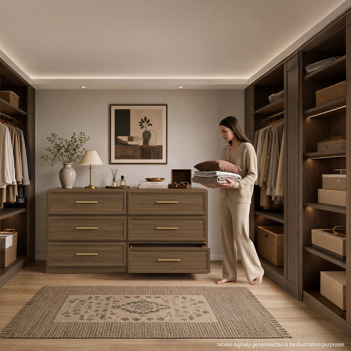 Crescent 64'' Wide 6-Drawer Dresser, Large Storage