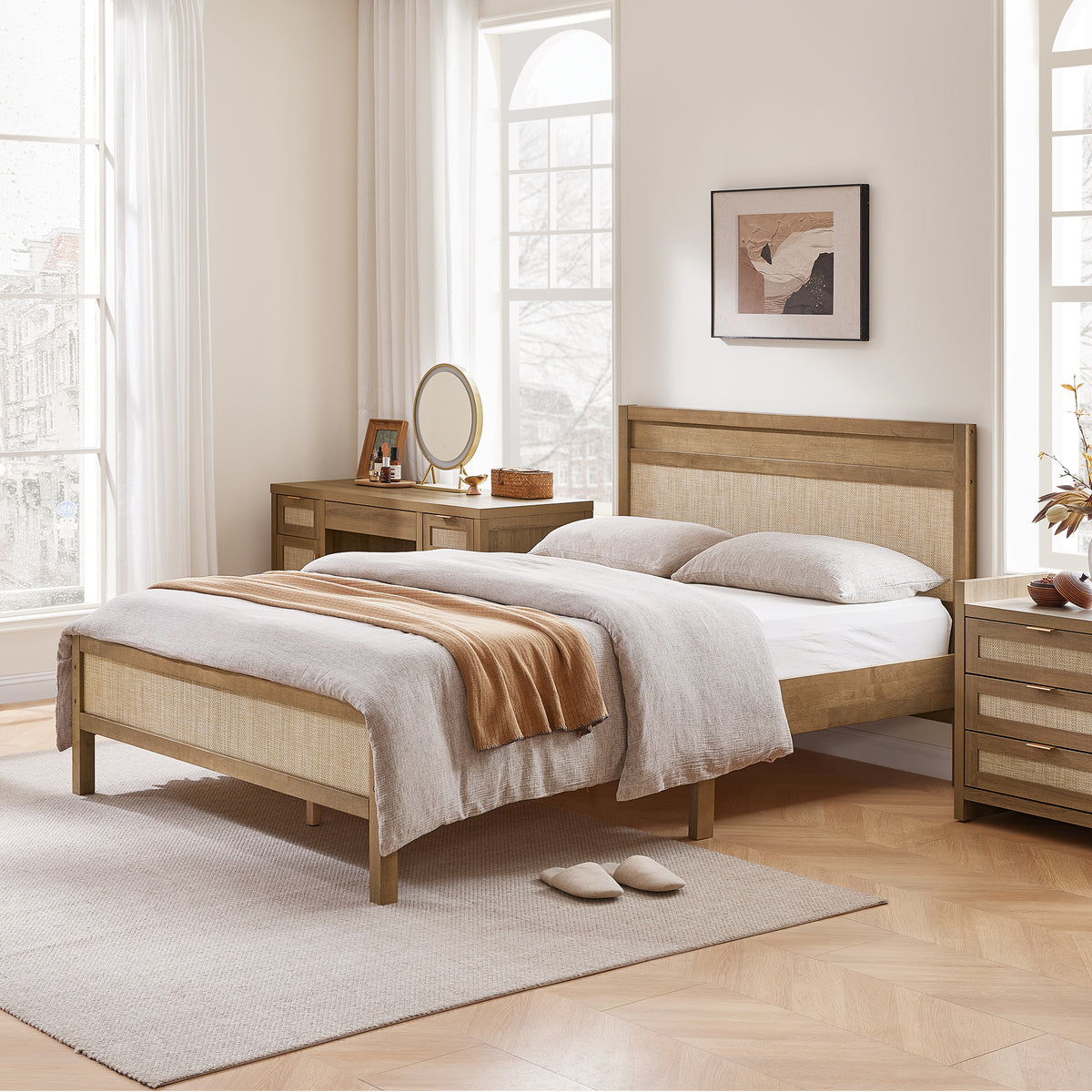 Savanna Rattan Bedroom Set, Large Storage