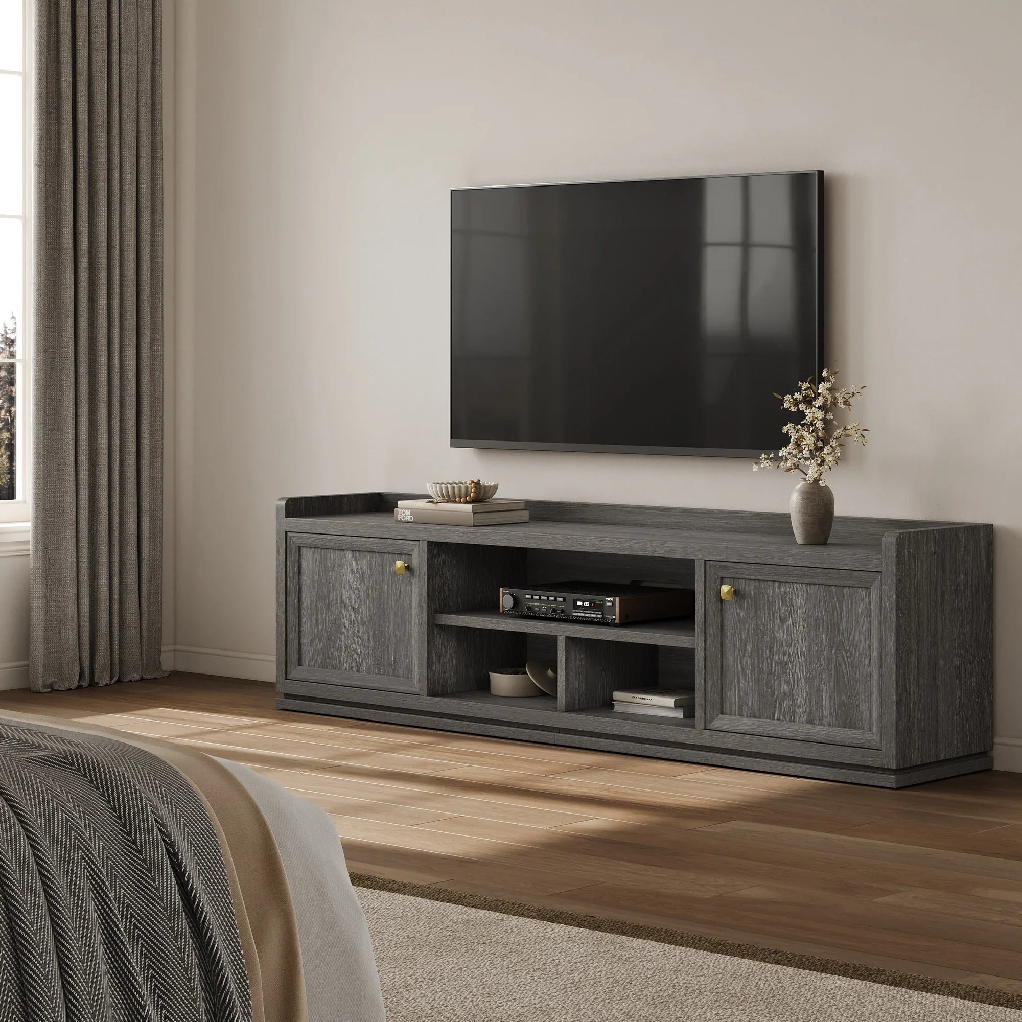 Helio Modern TV Stand with Doors