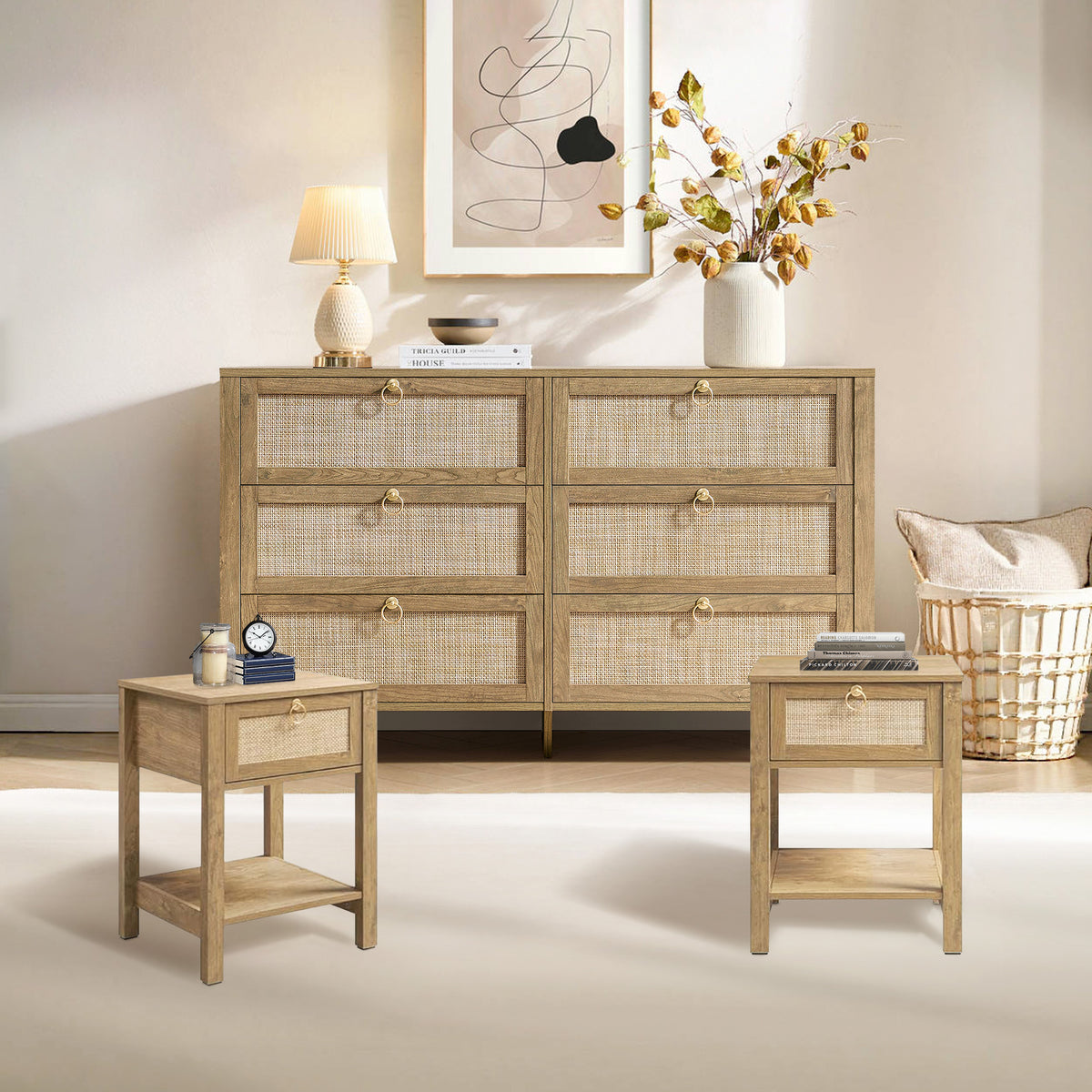 Terra 6 Drawers Dresser and Nightstands Set
