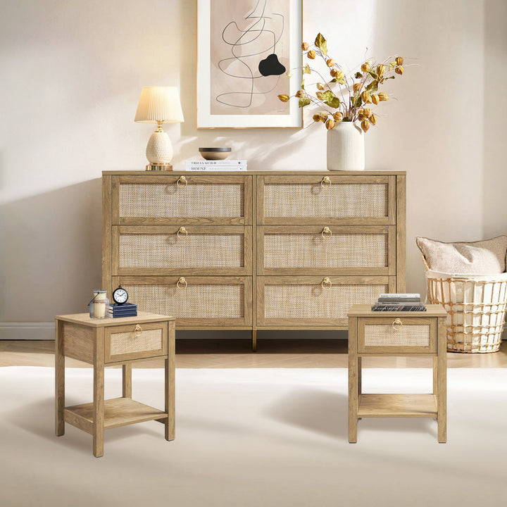 Terra 6 Drawers Dresser and Nightstands Set