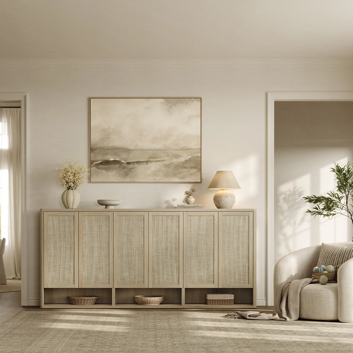 Zura Modern 3-Piece Rattan Shoe Cabinet