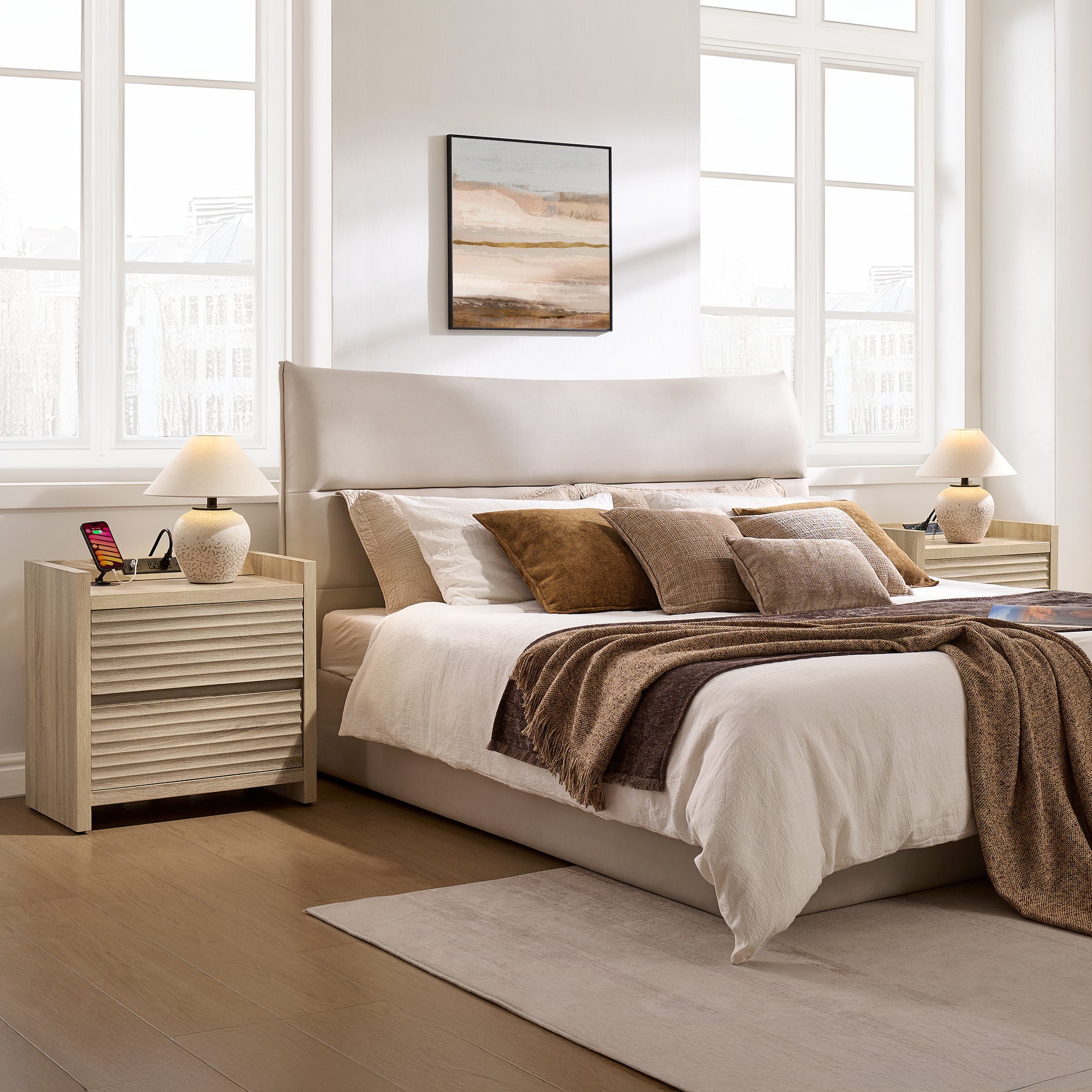 Prelude 2-Drawer Nightstand, Charging Station