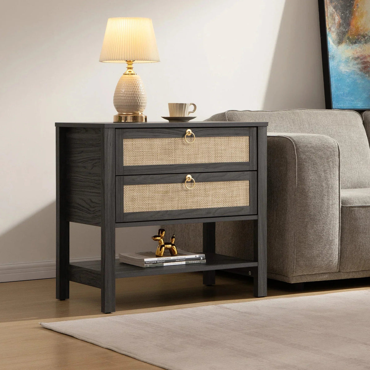 Terra High End Tables with Drawers, Set of 2