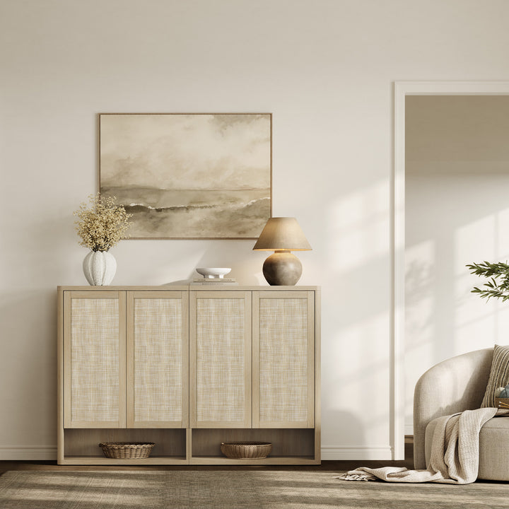 Zura Modular Rattan Shoe Cabinet, 50 Pairs