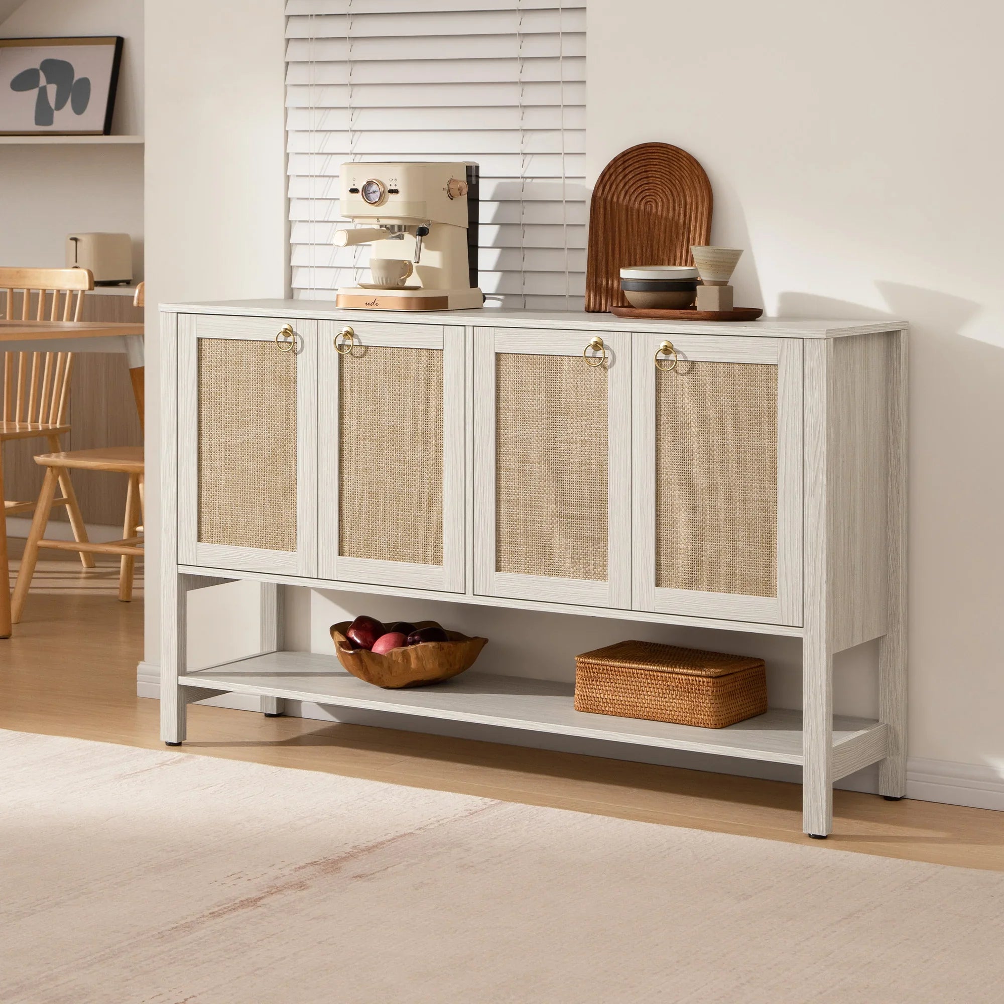 Terra 4 Doors Sideboard and 2 Drawers Nightstands Set