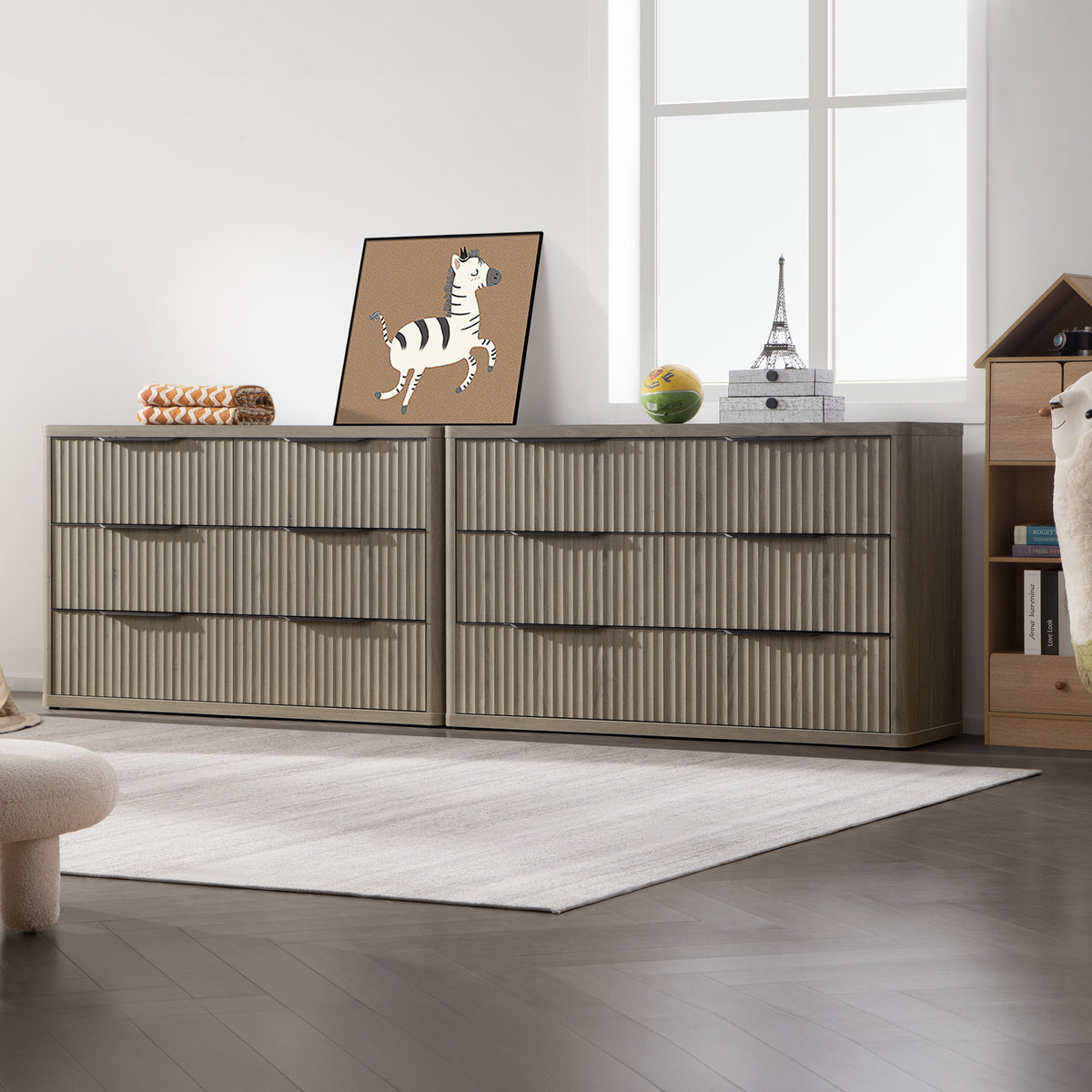 Cas 6 Drawers Dresser, Set of 2