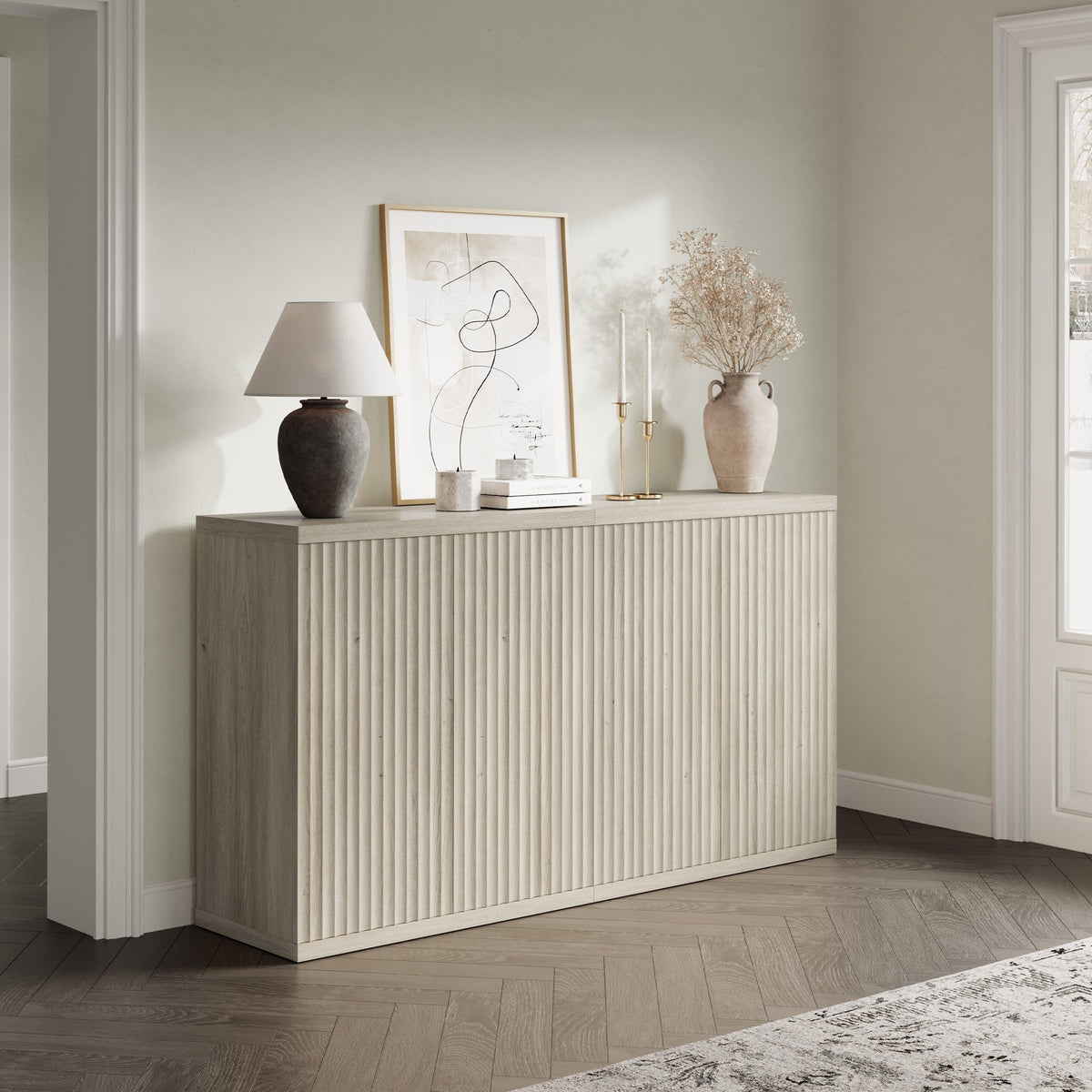 Stria Sideboard Cabinet with 2 Doors, Set of 3