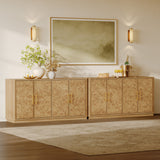 Burluxe Modern Sideboard Cabinet with Doors, Set of 2