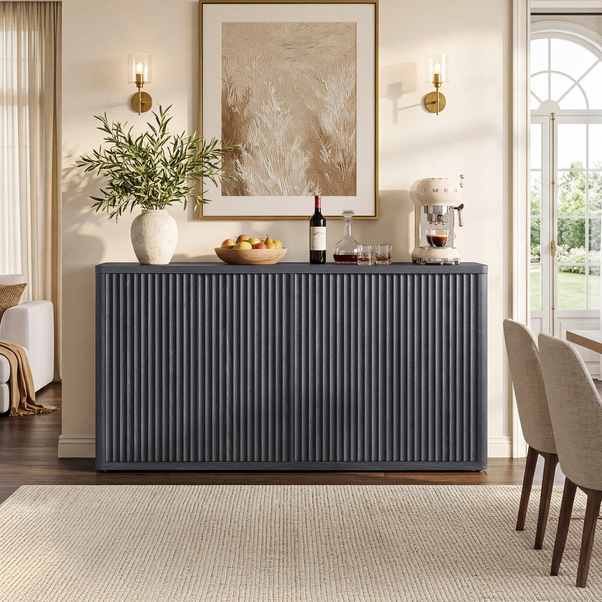 Cas Buffet Cabinets with 4 Doors, Set of 2