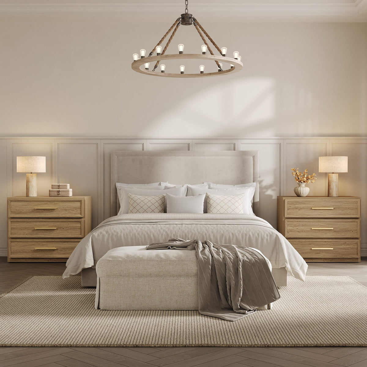 Crescent 3-Drawer Nightstand for Bedroom