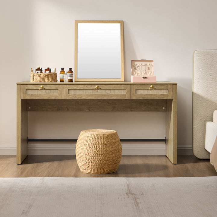 Terra Rattan Computer Desk, 59-Inch Wide