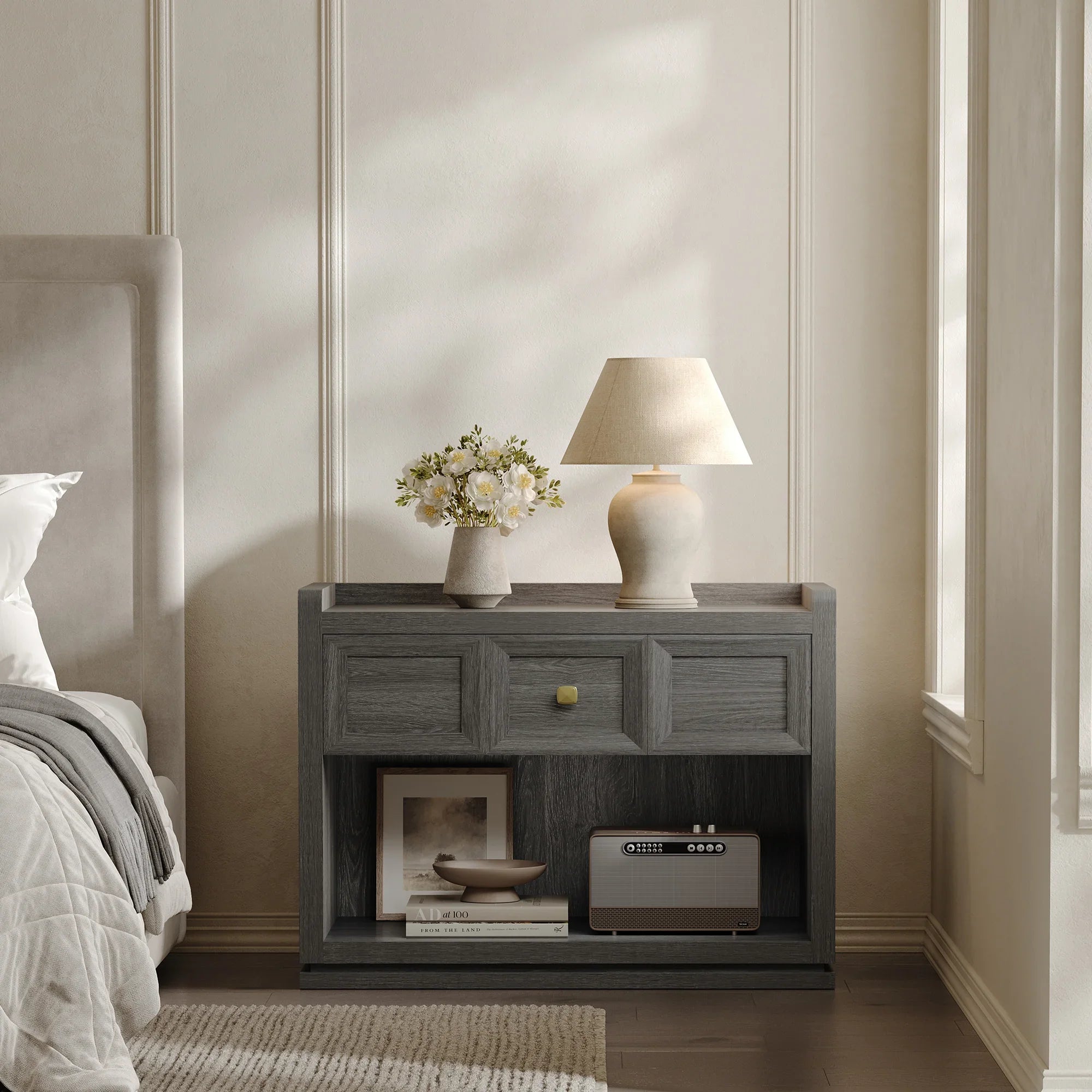 Helio 6-Drawer Dresser and Nightstands Set For Bedroom