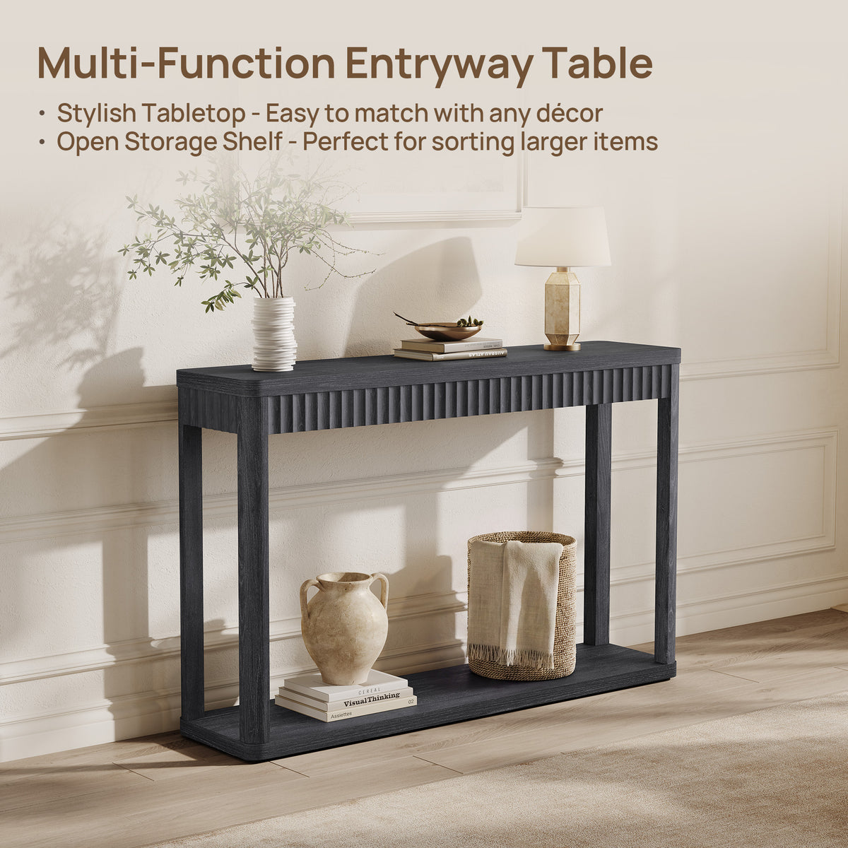 Cas Console Table Entryway, Fluted Design, Set of 2