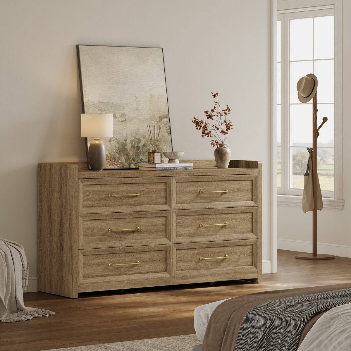 Helio Bedroom Dresser and Nightstands Set, 6 Drawers