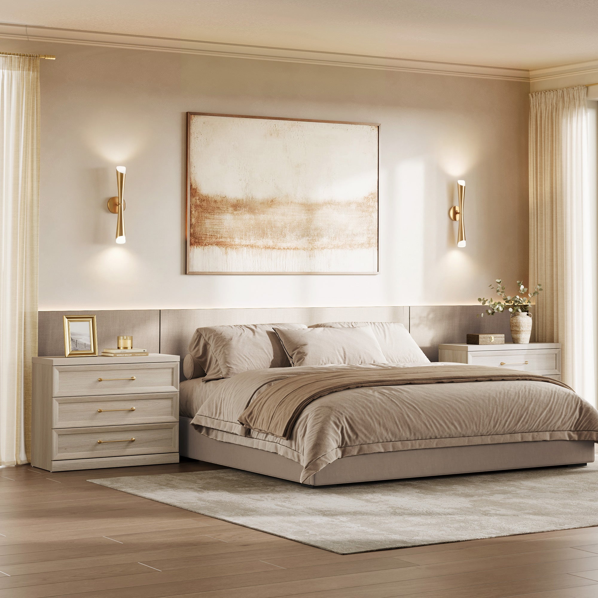 Helio 3-Drawer Nightstand, Bedroom Storage