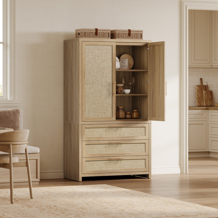 Savanna Rattan Wardrobe, Flexible Storage