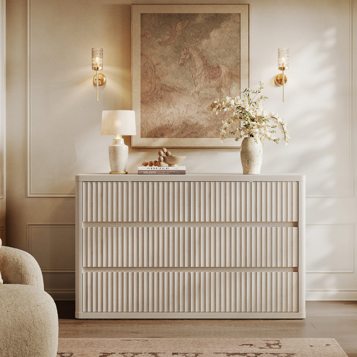 Cas Modern Handleless Dresser with 6 Drawers