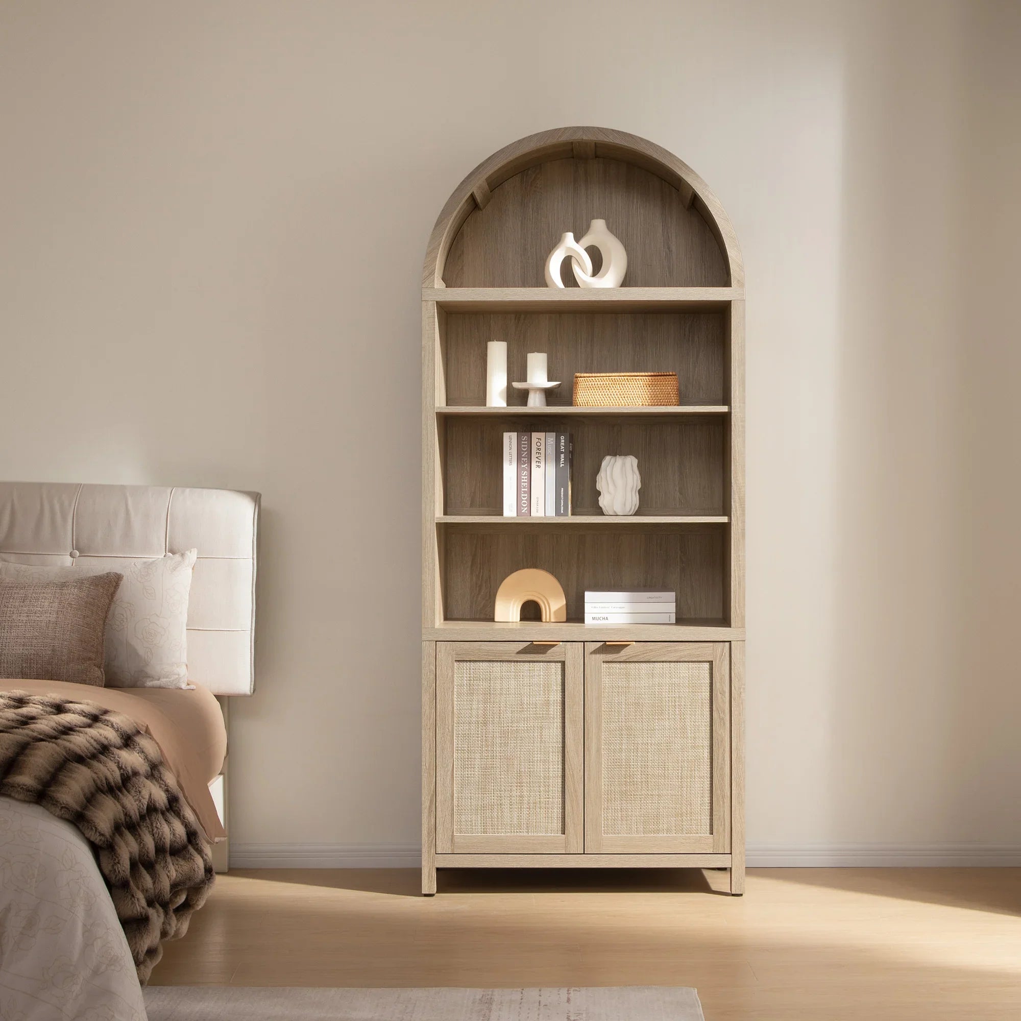 Savanna Arched Bookcase with Doors