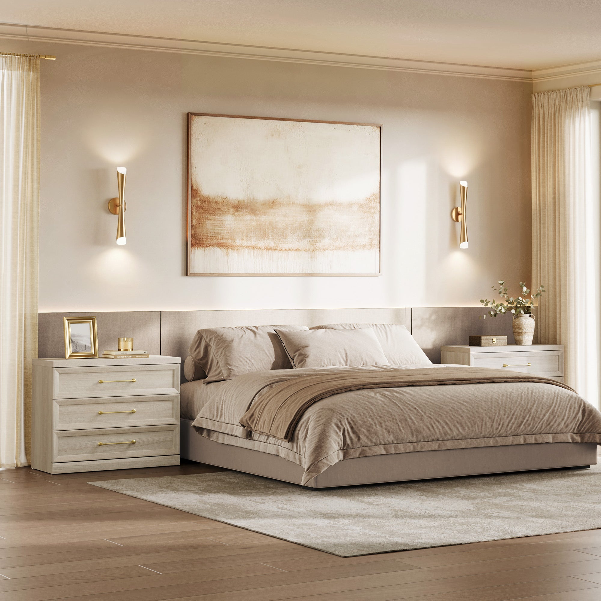 Helio Modern Nightstand with 3 Drawers, 30'' Wide