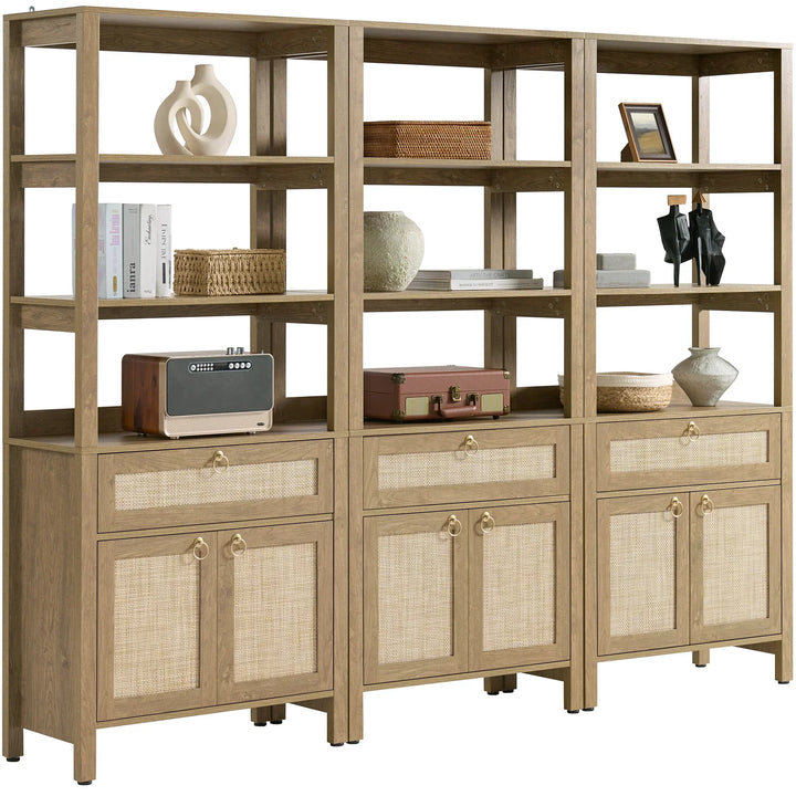 Terra 68.5Inch Bookshelf with Drawers