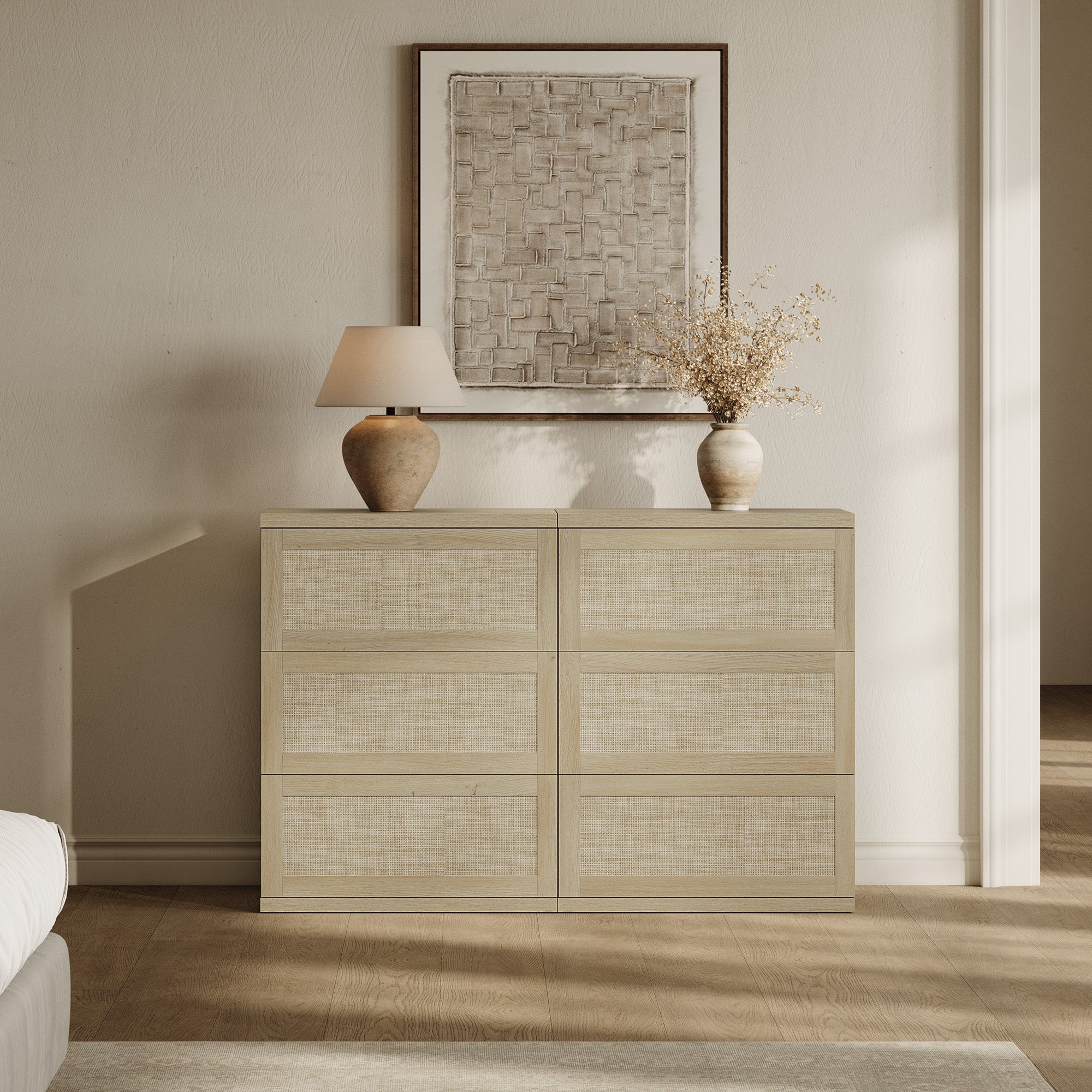 Zura Rattan Sectional Dresser, Large Size Option