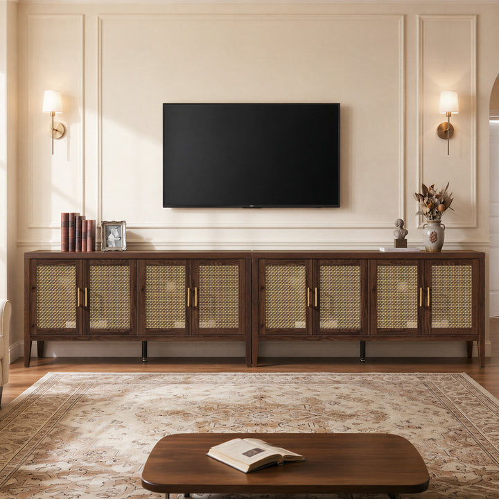 Andy TV Stand with 4 Doors - 1 Piece - Espresso Brown