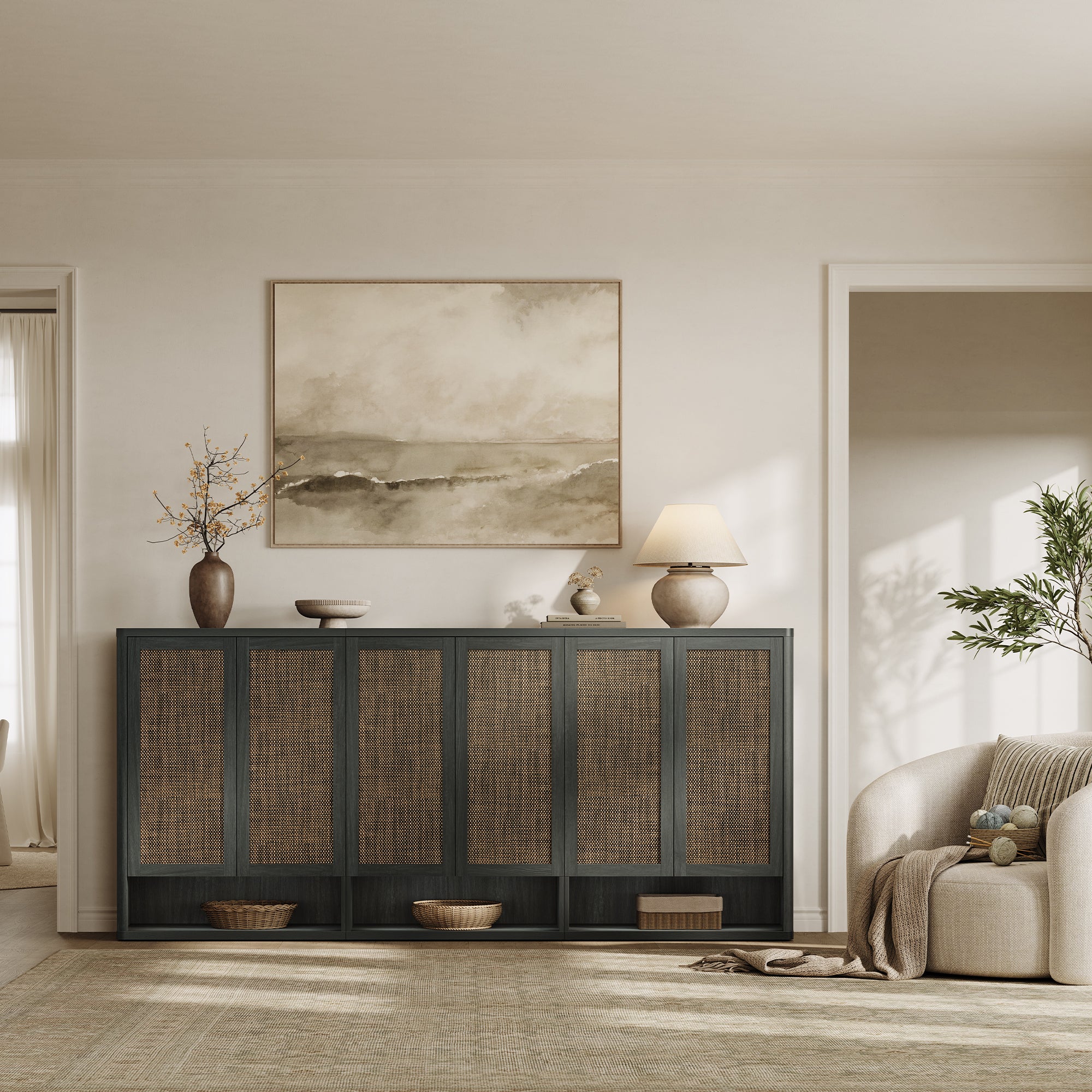 Zura Modular Shoe Cabinet with 6 Doors, 70 Pairs