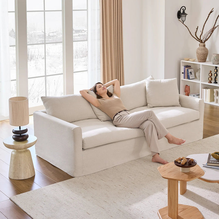 Eira Feather-Down Cushion Sofa, Deep Seat