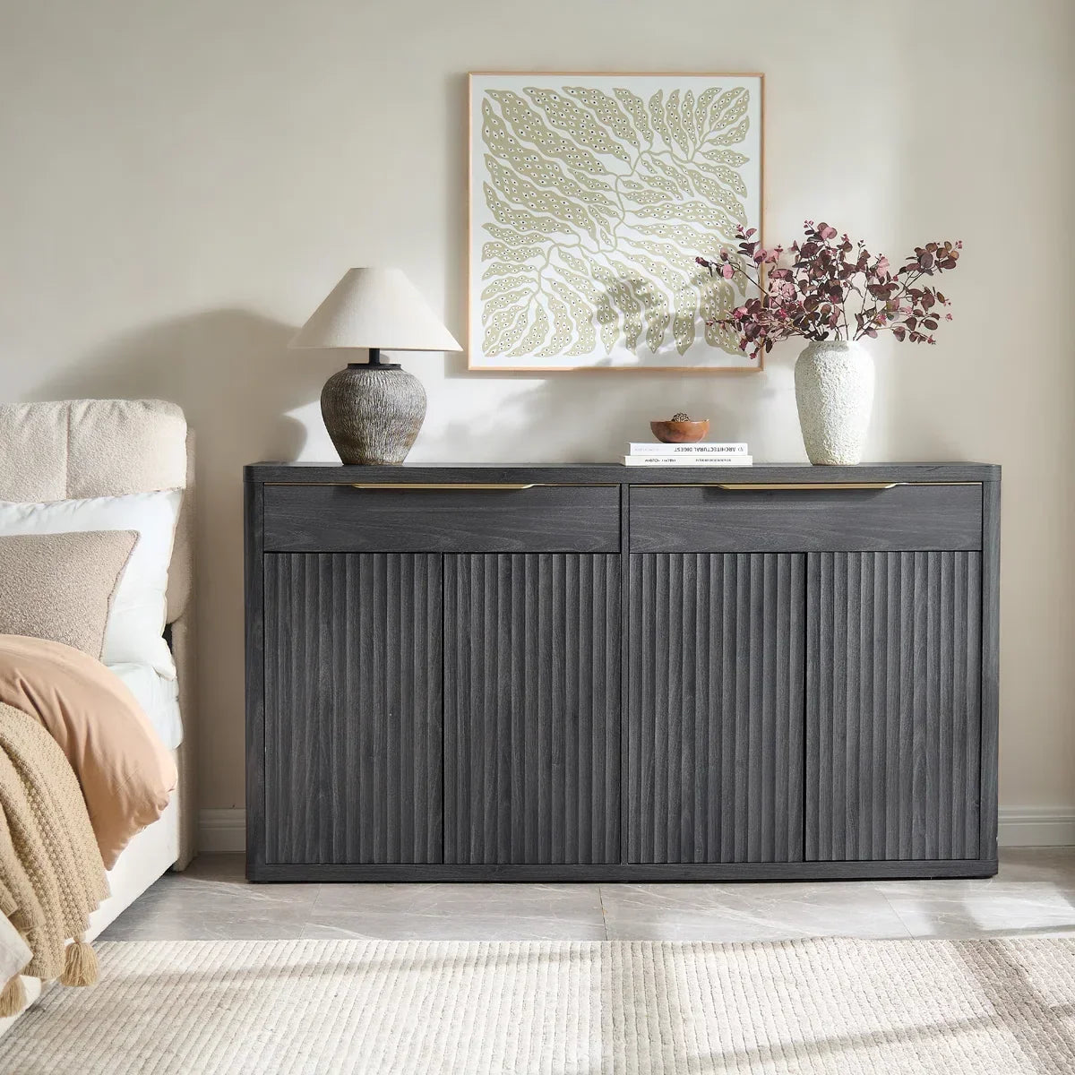 Cas Sideboard Buffet with 2 Drawers - 1 Piece - Grey Alder