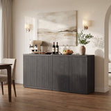 Stria Black Buffet Cabinet, Set of 2