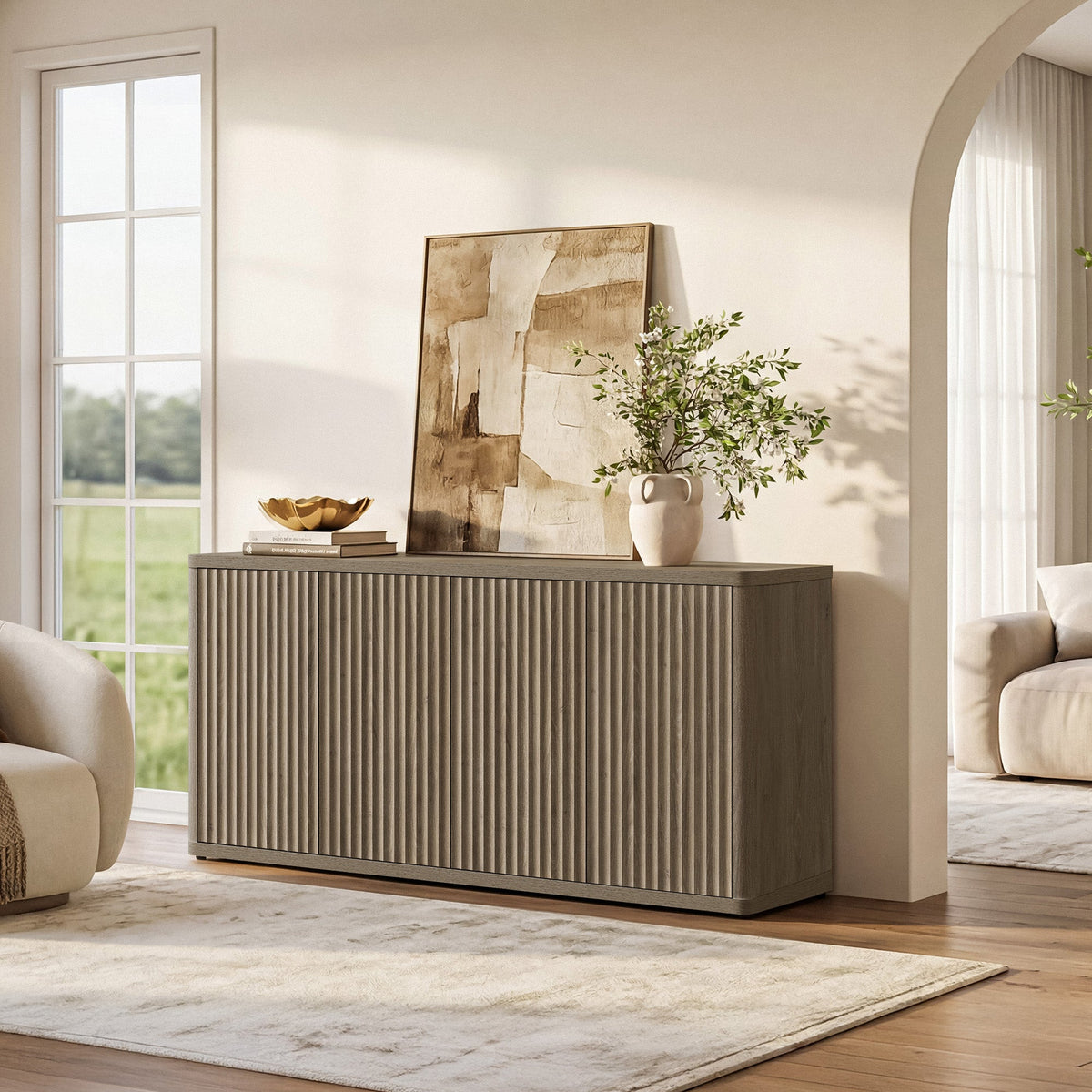Cas 61''Wide TV Stand with Cable Management
