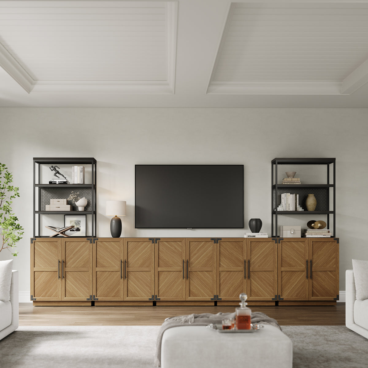 Willow Sideboard Cabinet with 2 Doors, Set of 2