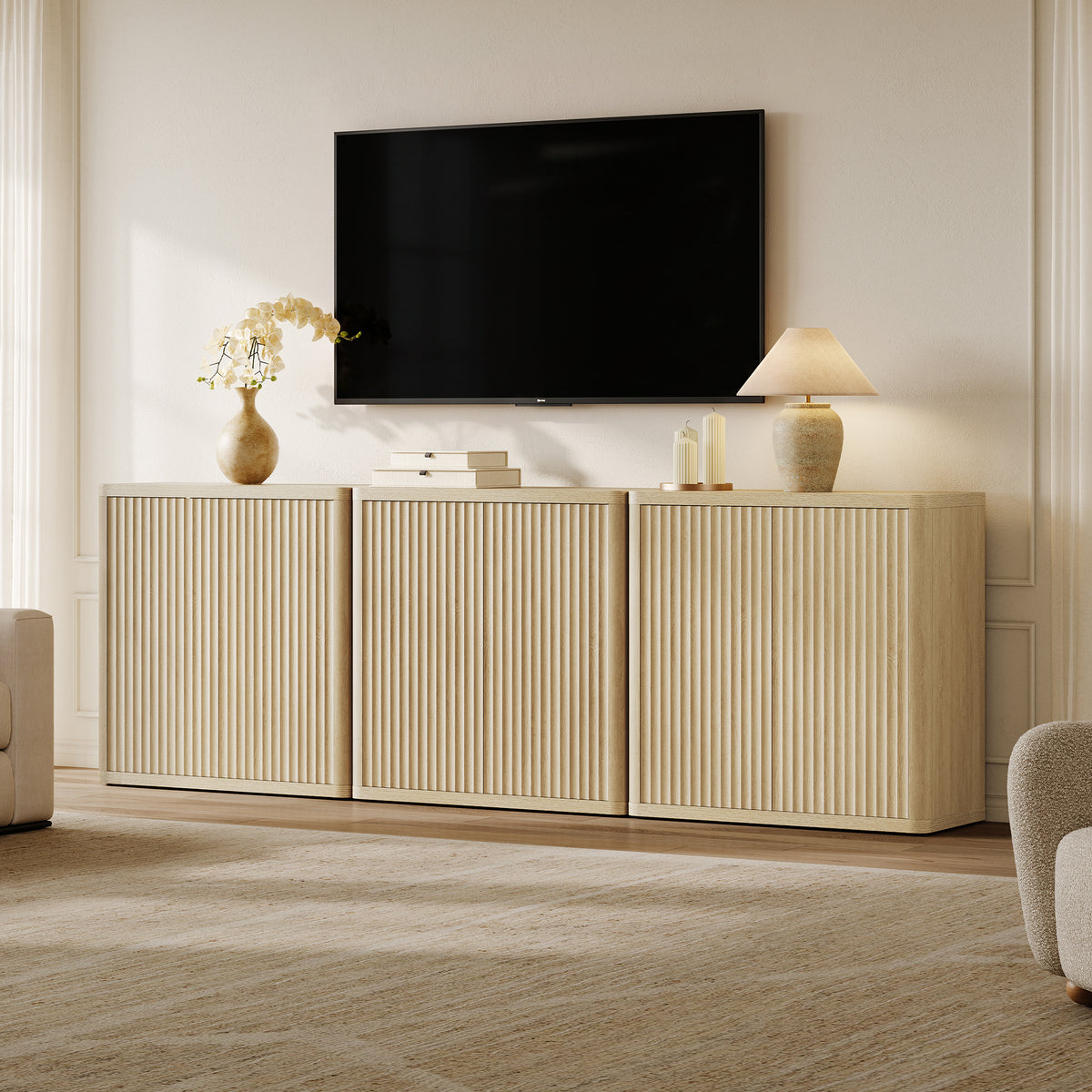 Cas TV Stand with 2-Door Storage