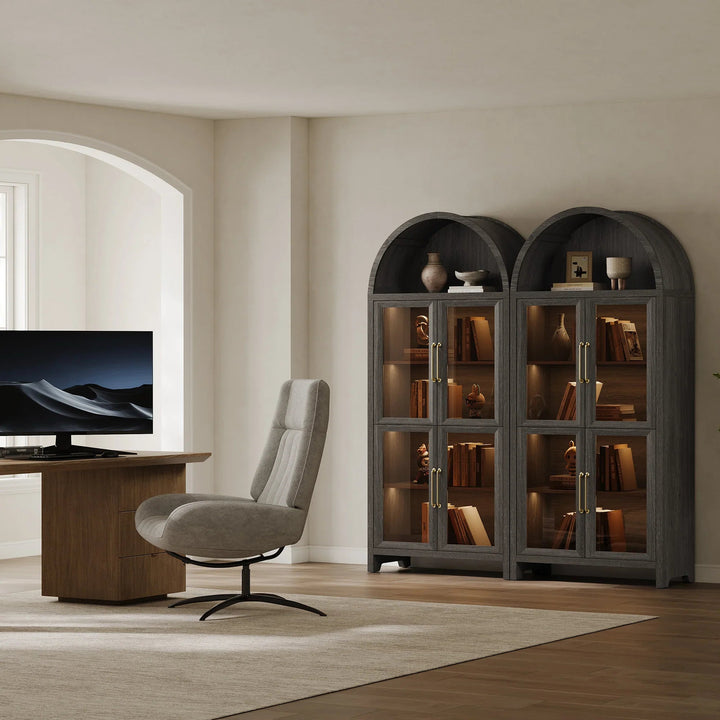 Helio Display Cabinet with Glass Door, Set of 2
