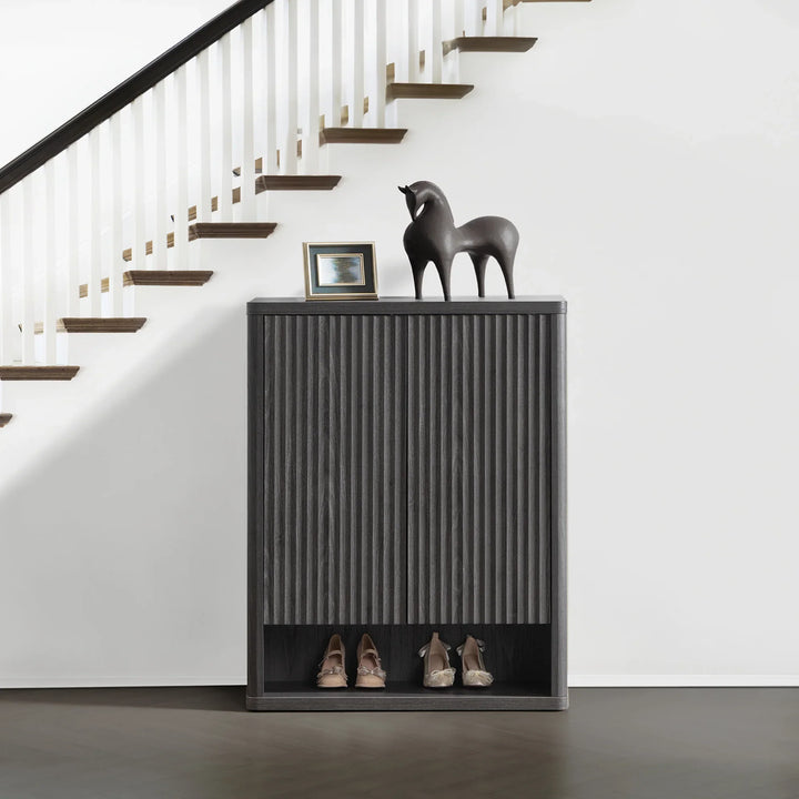 Cas Black Shoe Cabinet Entryway