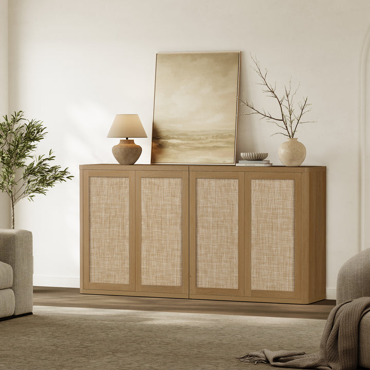 Zura Rattan Sideboards Set of 3, Sectional Design