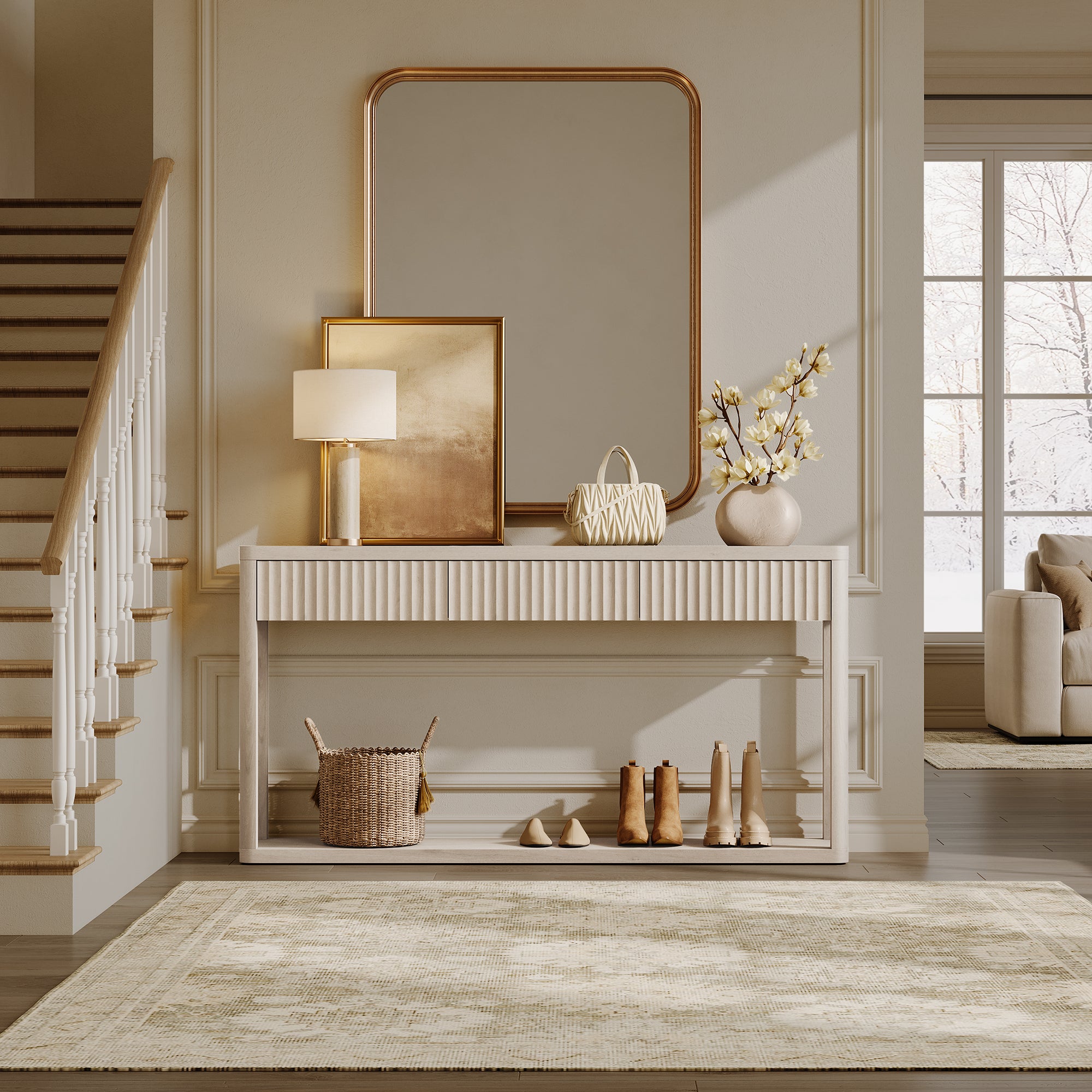 Cas Modern Console Table with 3 Drawers