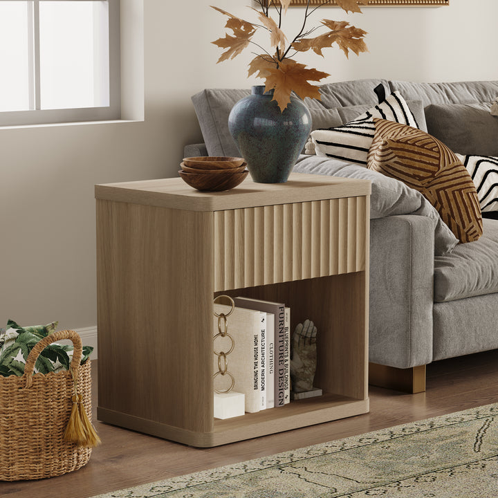 Cas Night Stand with Storage, 24.1 Inch Tall