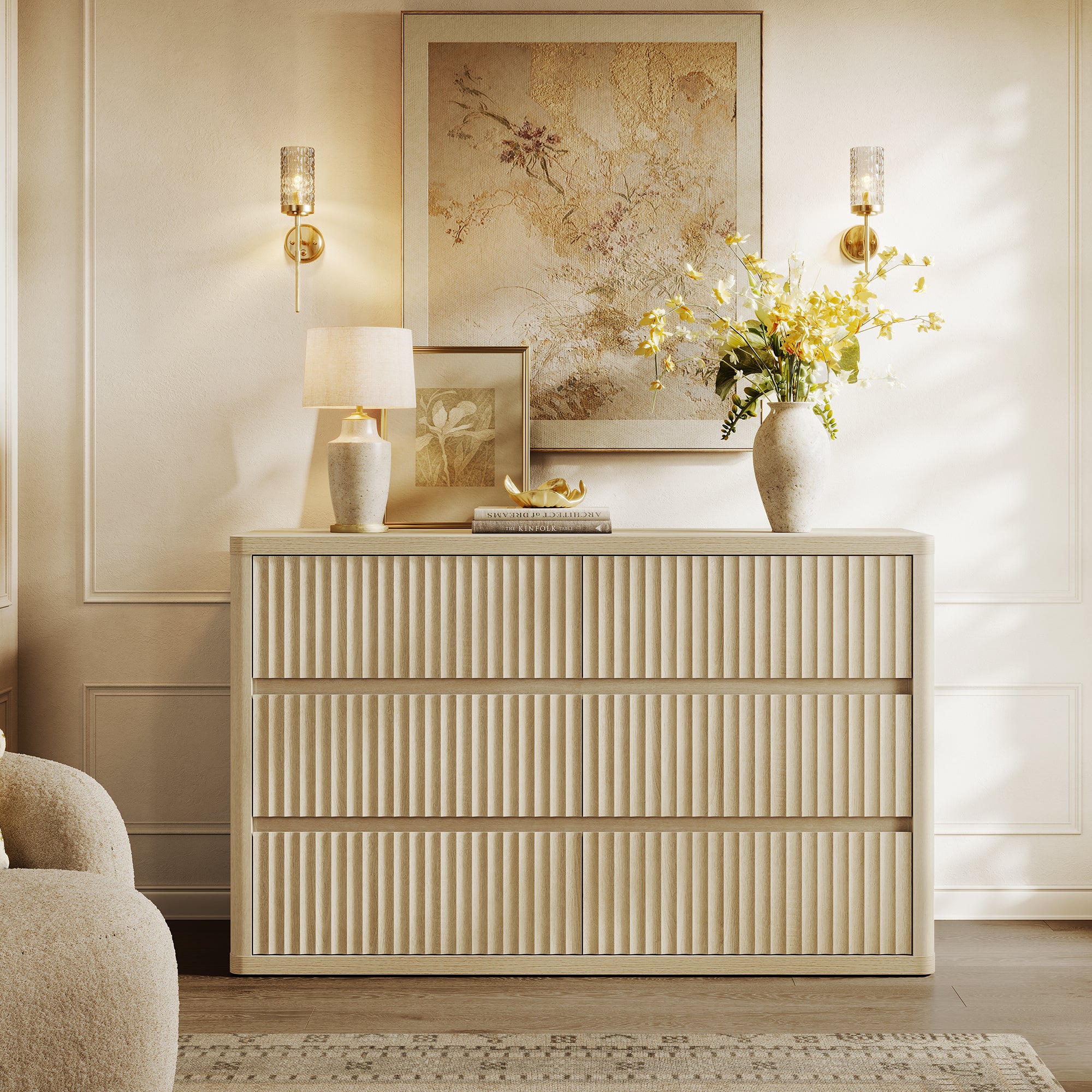 Cas 53.5'' Wide Chest of 6 Drawers for Bedroom