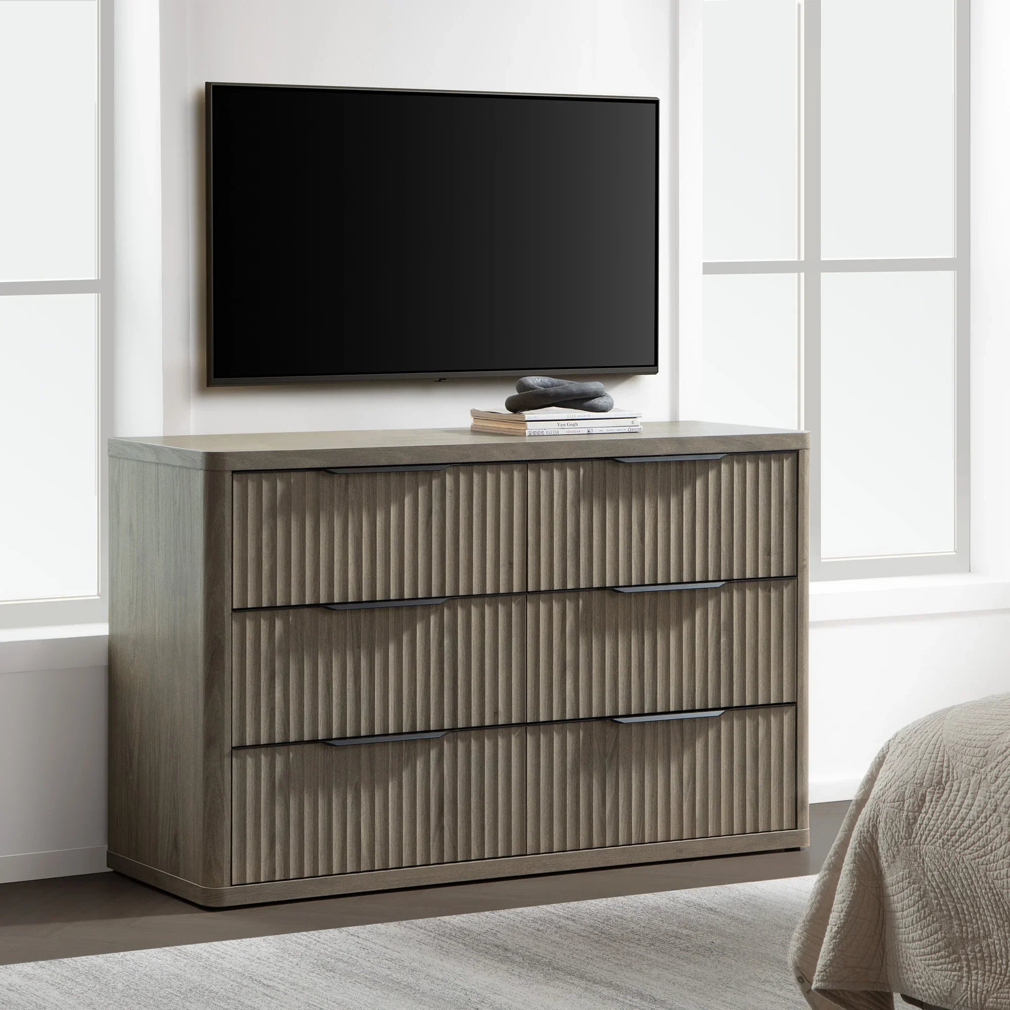 SICOTAS Dresser 6 Drawer Dresser 53.5