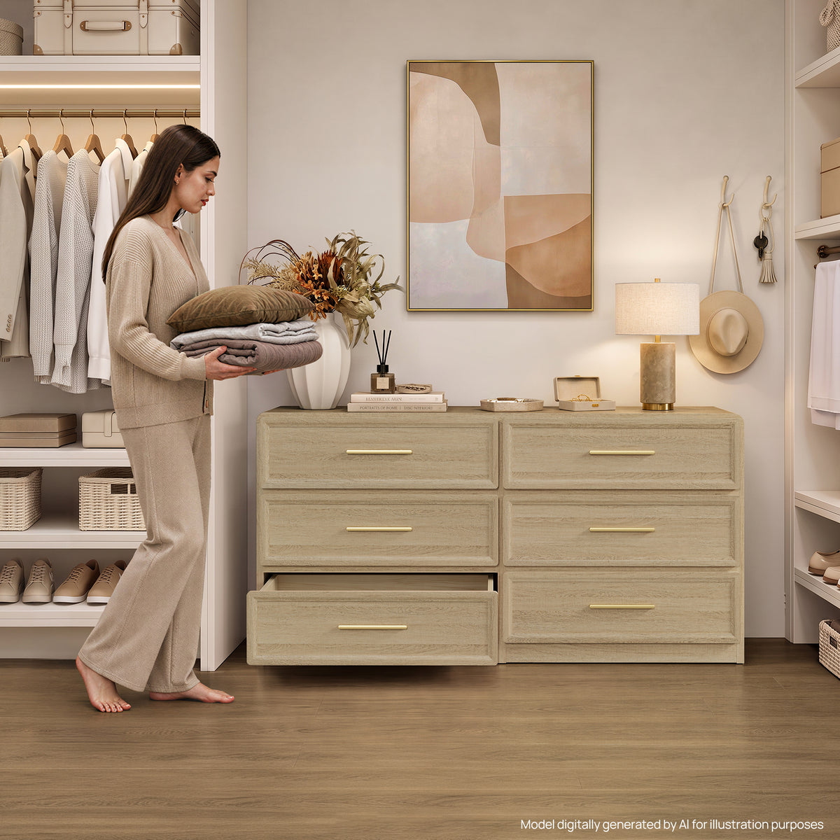 Crescent Modern Dresser for Bedroom Storage, 64'' Wide