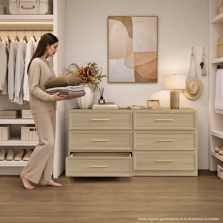 Crescent Modern Dresser for Bedroom Storage, 64'' Wide