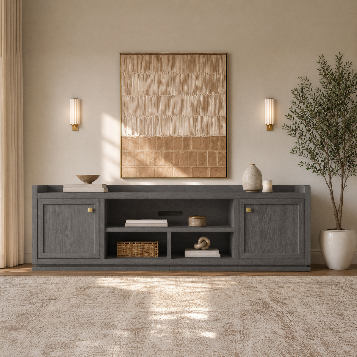 Helio Modern TV Stand with Doors
