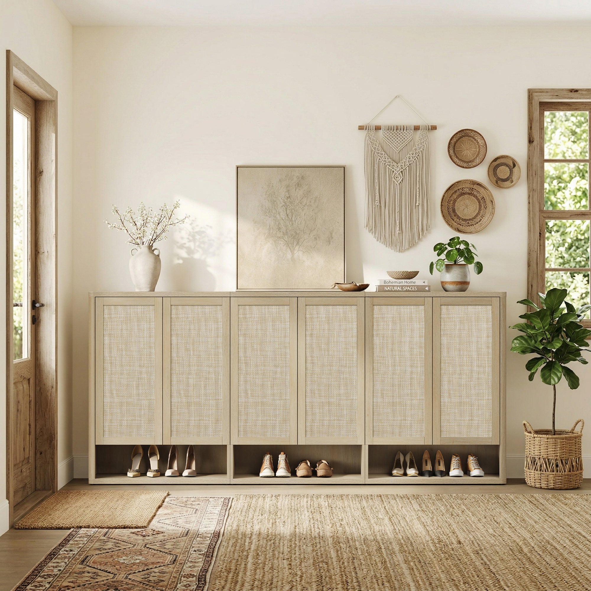 Zura Modular Shoe Cabinet with 6 Doors, 70 Pairs