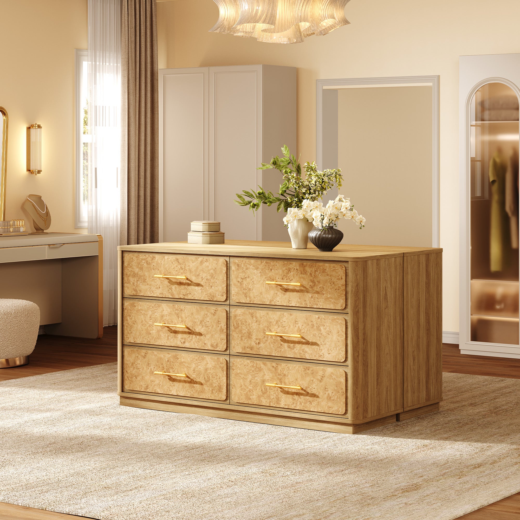 SICOTAS 6-Drawer Dresser for Bedroom, 55