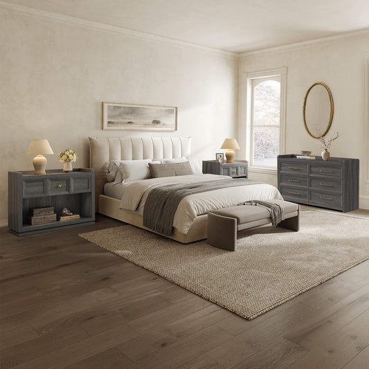 Helio 6-Drawer Dresser and Nightstands Set For Bedroom